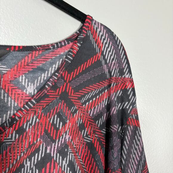 Ulla Popken Red & Black Plaid Grunge Shift Dress - Size 24/26 - Womens Plus Size - Picture 2 of 6